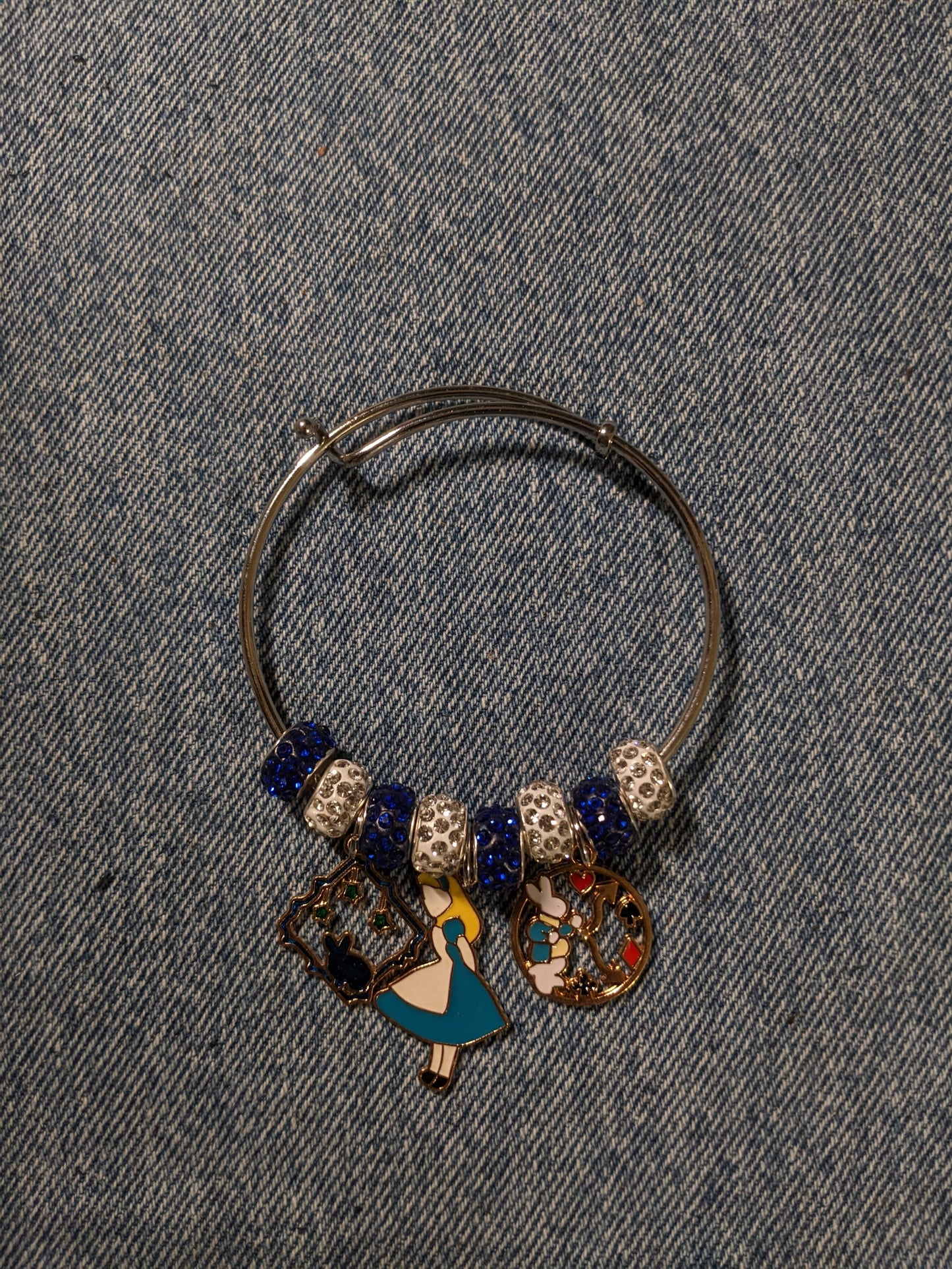 Bangle Charm Bracelet-Alice In Wonderland Themed- Great Gift! BRACE23