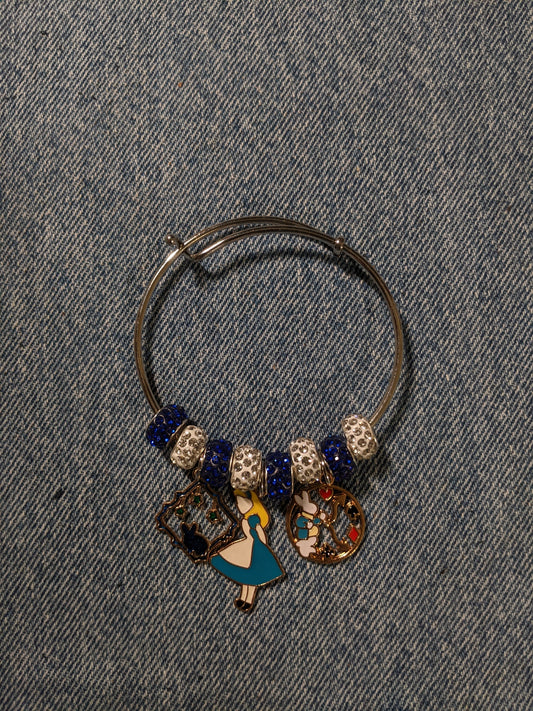 Bangle Charm Bracelet-Alice In Wonderland Themed- Great Gift! BRACE23