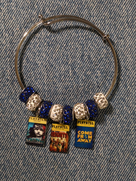 Bangle Charm Bracelet-Broadway Themed- 2 versions-Great Gift! BRACE24