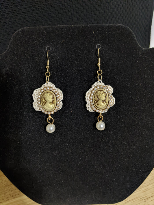 A23-Cameo earrings-great gift! Item-EAR14