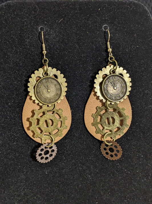 SteampunkThemed earrings-Gears & Clocks-great gift! Item-EAR22
