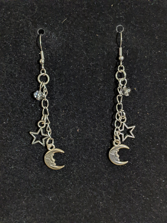 Celestial Themed earrings-Star & Moon-great gift! Item-EAR26