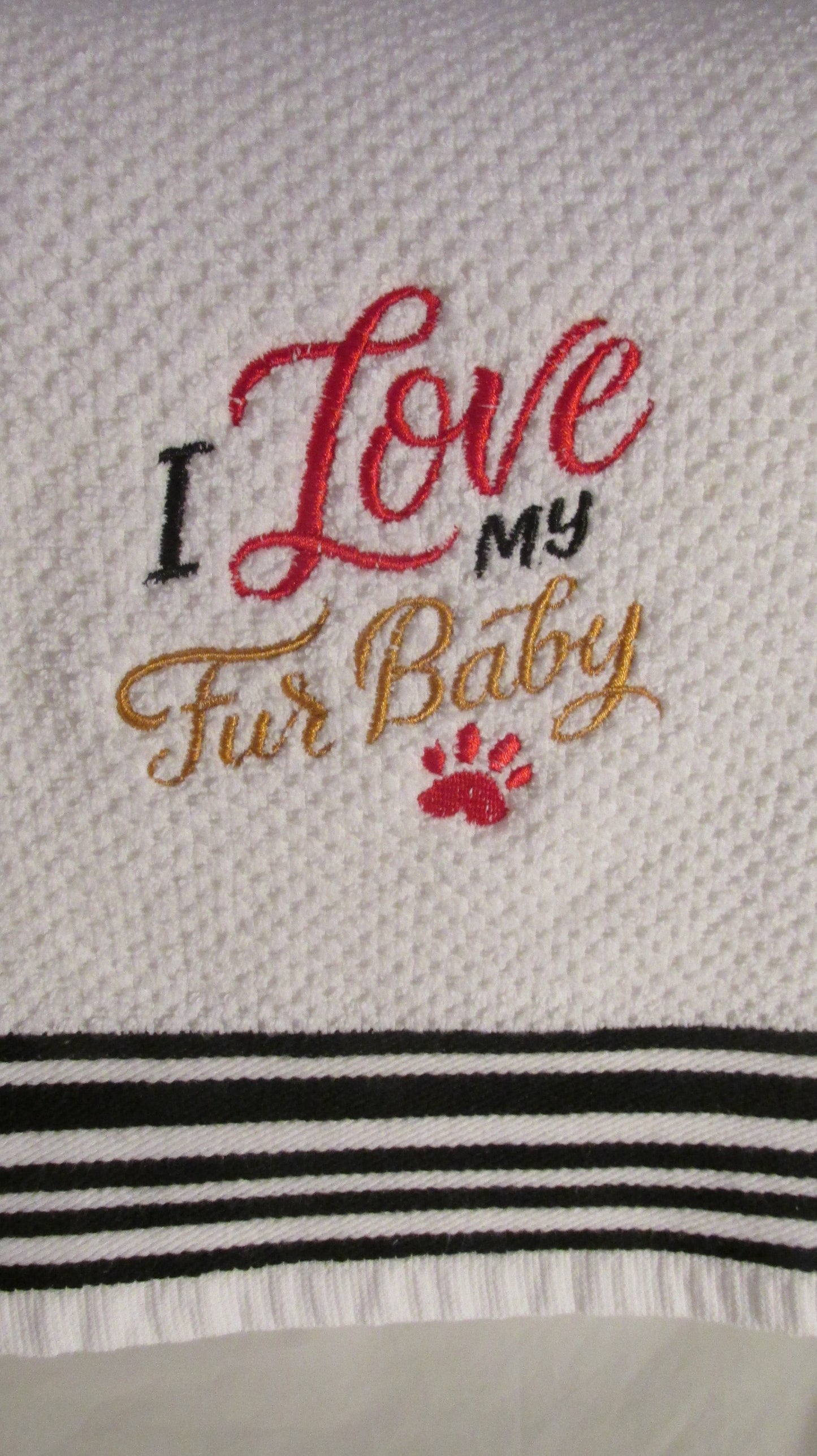 I Love My Fur Baby Hand Towel