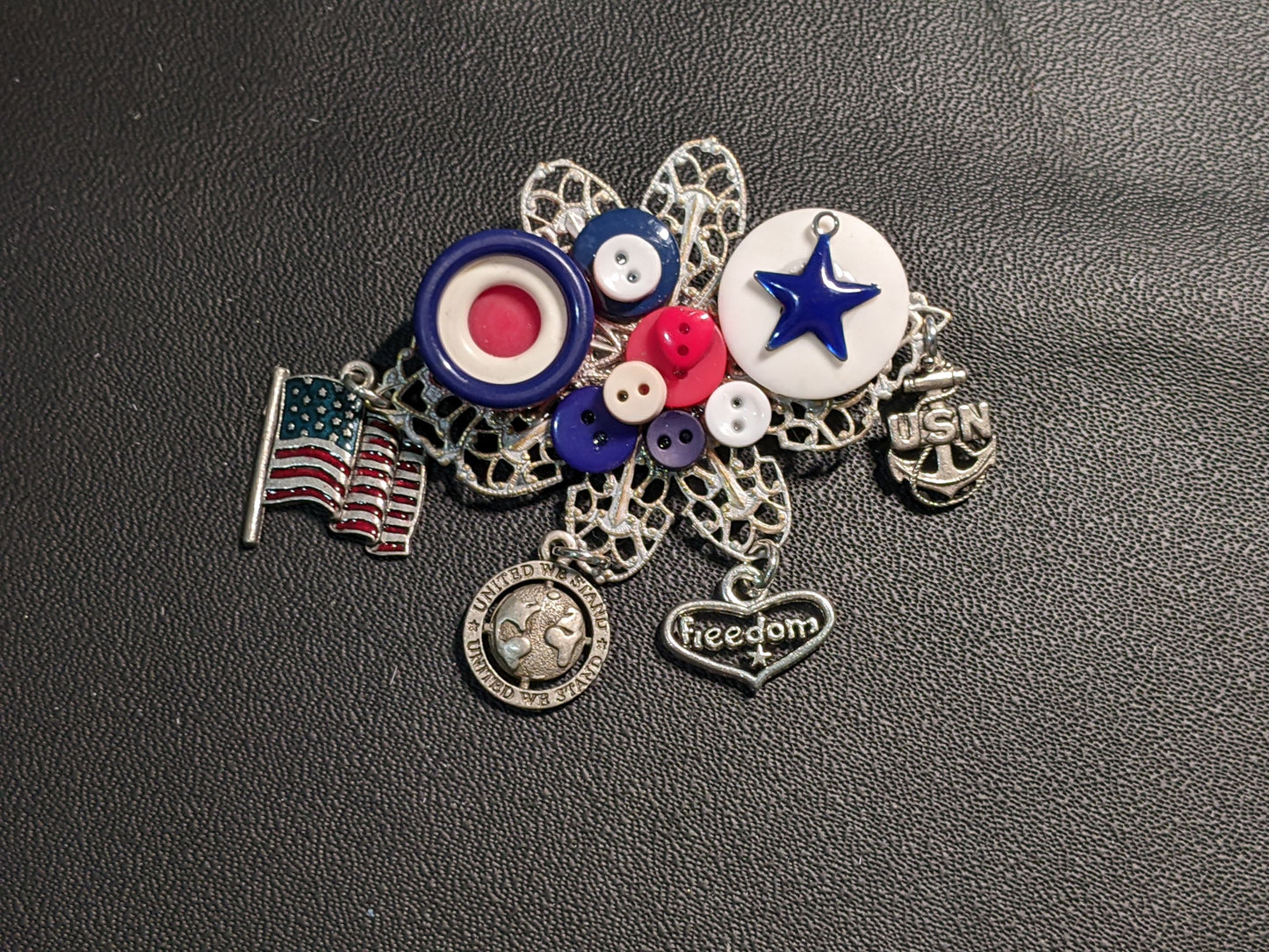 A26-US Navy Themed Brooch-Unique Charm Pin! Navy1