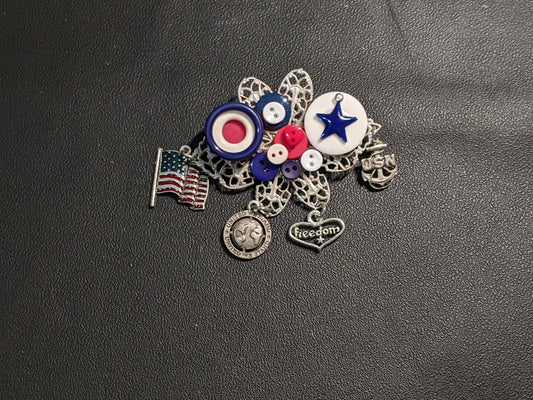 A26-US Navy Themed Brooch-Unique Charm Pin! Navy1