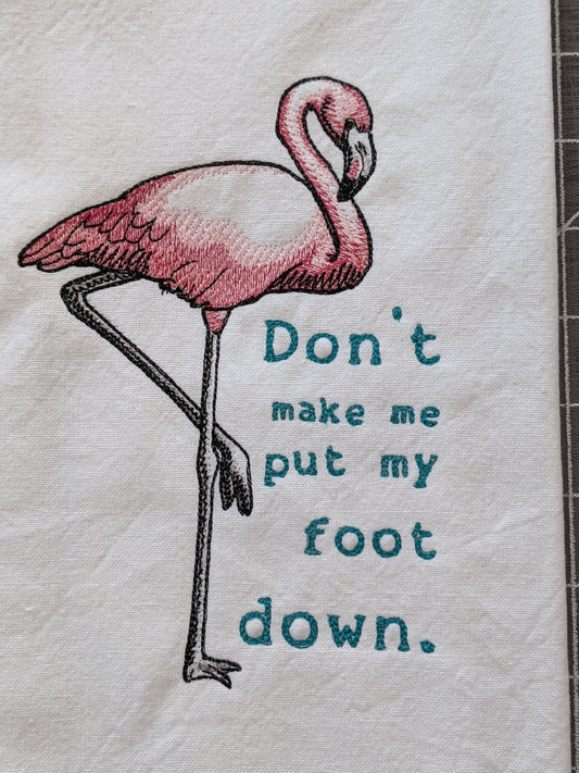 A6-Foot Down Flamingo Tea Towel
