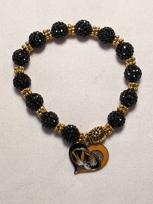 Mizzou Tigers Themed Beaded Bracelet