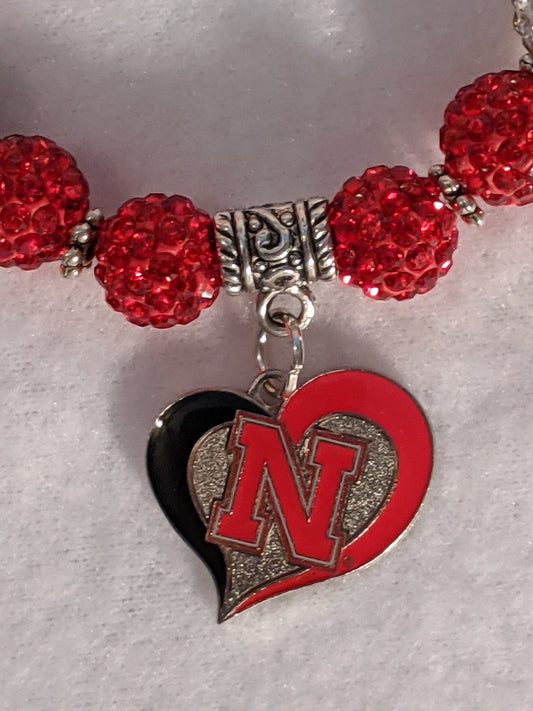 University of Nebraska Cornhuskers Themed Beaded Bracelet