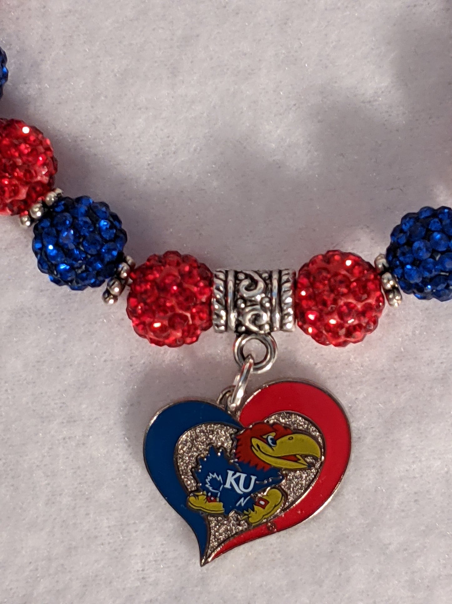 KU Jayhawks Themed Beaded Bracelet