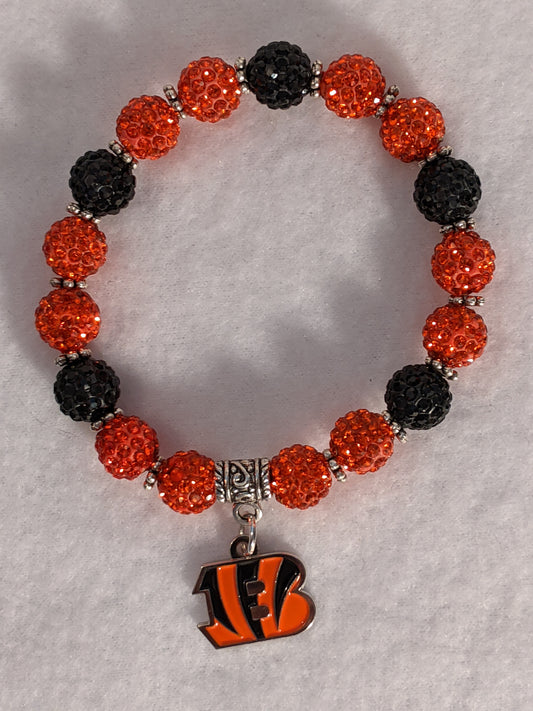 Cincinnati Bengals Themed Beaded Bracelet