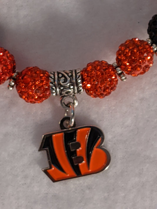 Cincinnati Bengals Themed Beaded Bracelet
