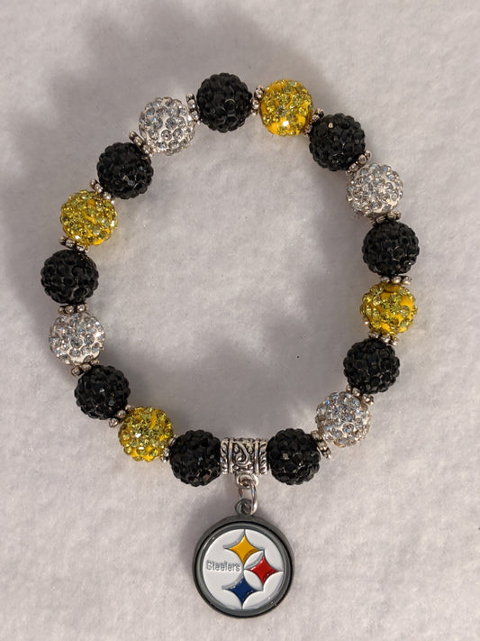 Pittsburgh Steelers Themed Beaded Bracelet