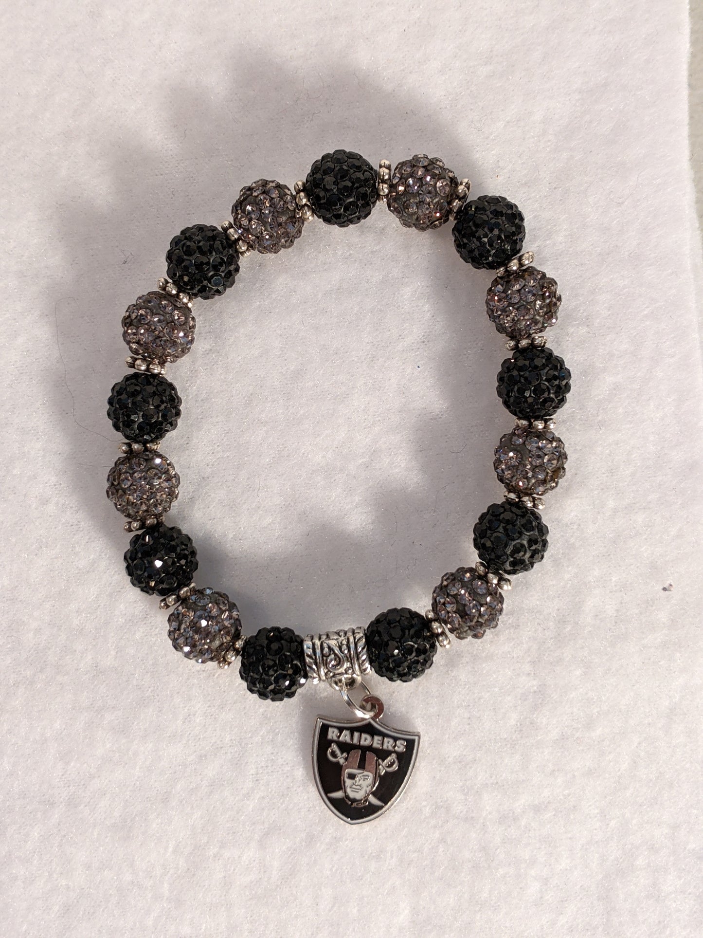 Las Vegas Raiders Themed Beaded Bracelet