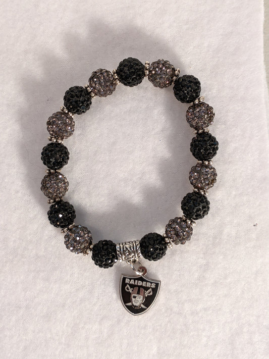 Las Vegas Raiders Themed Beaded Bracelet