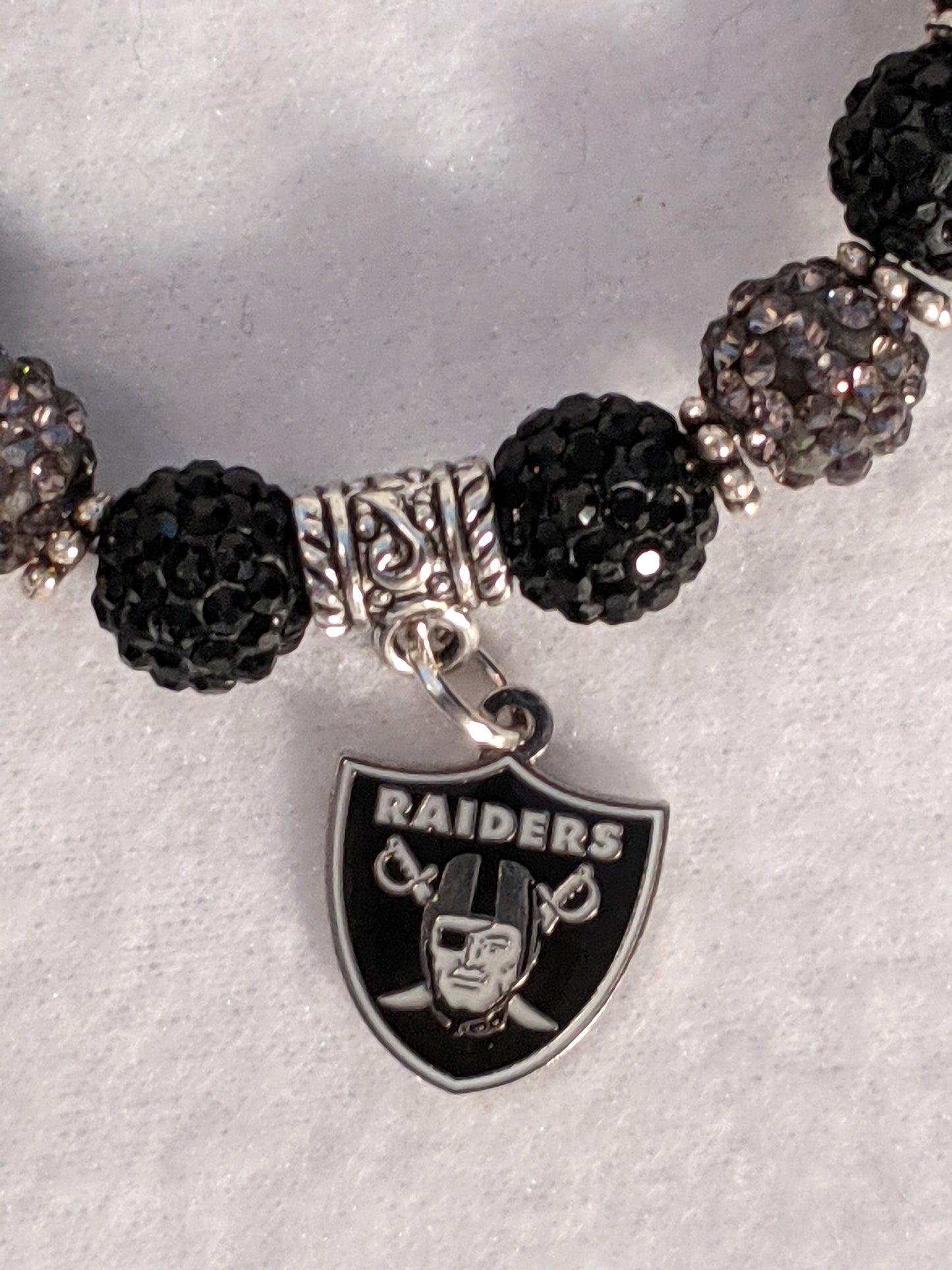 Las Vegas Raiders Themed Beaded Bracelet