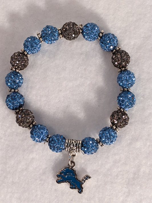 Detroit Lions Themed Beaded Bracelet