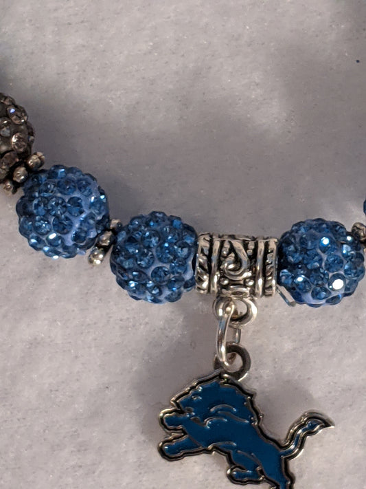 Detroit Lions Themed Beaded Bracelet