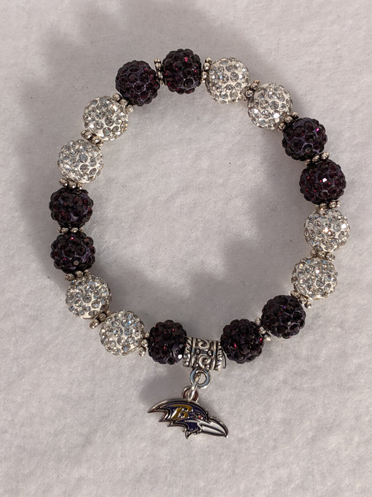 Baltimore Ravens Themed Beaded Bracelet