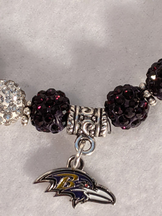Baltimore Ravens Themed Beaded Bracelet