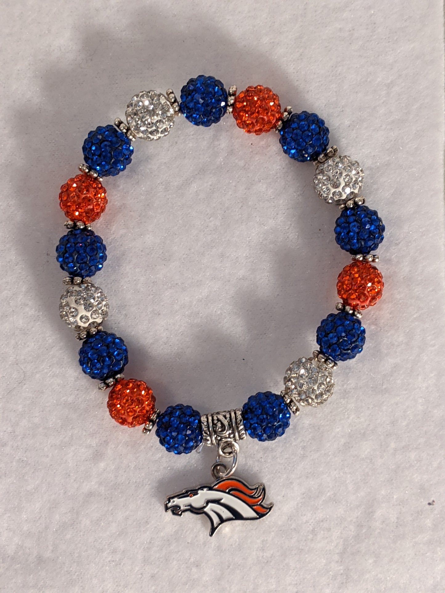 Denver Broncos Themed Beaded Bracelet