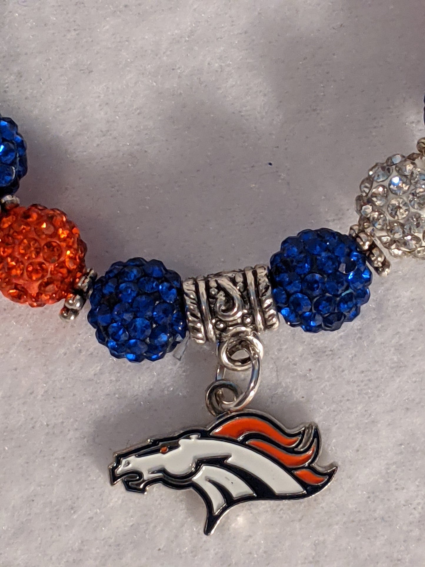 Denver Broncos Themed Beaded Bracelet