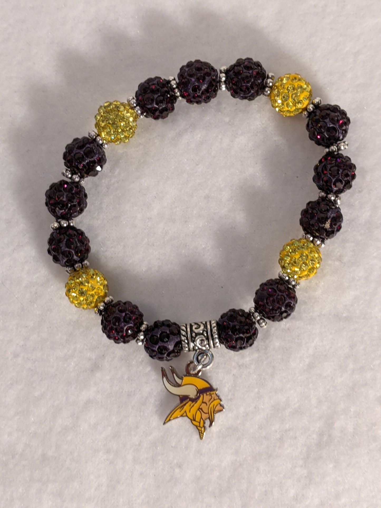 Minnesota Vikings Themed Beaded Bracelet