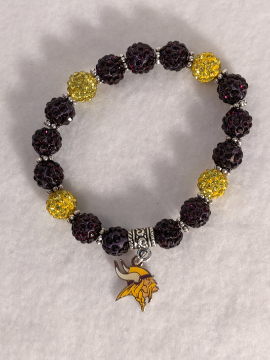 Minnesota Vikings Themed Beaded Bracelet
