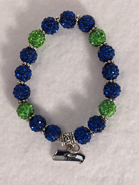 Seattle Seahawks Themed Beaded Bracelet
