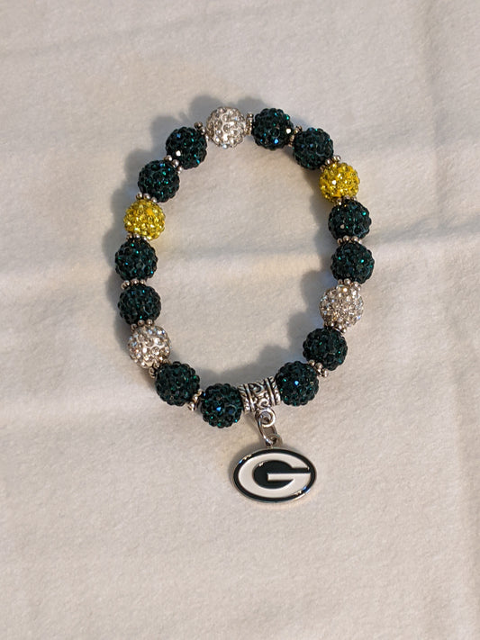 Green Bay Packers Themed Beaded Bracelet