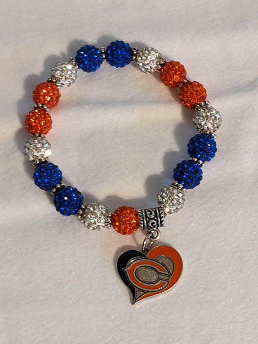 Chicago Bears Themed Beaded Bracelet