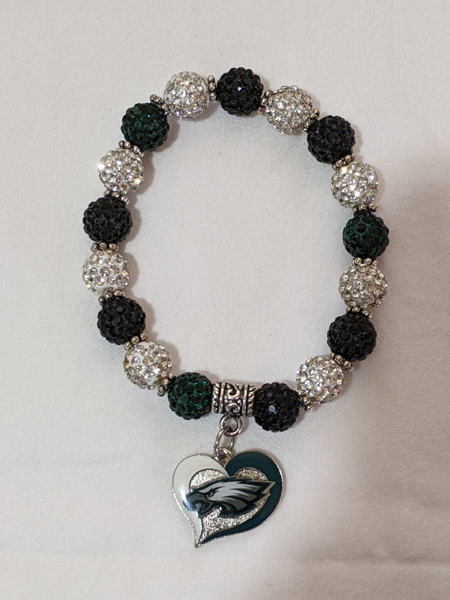 A15-Philadelphia Eagles Themed Beaded Bracelet
