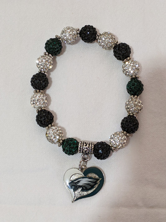 A15-Philadelphia Eagles Themed Beaded Bracelet