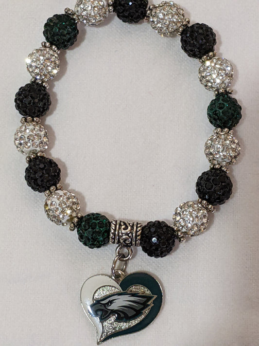 A15-Philadelphia Eagles Themed Beaded Bracelet