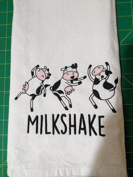 Dancing Cows-Milkshake- Tea Towel