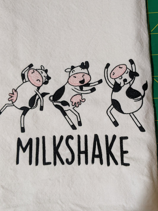 Dancing Cows-Milkshake- Tea Towel