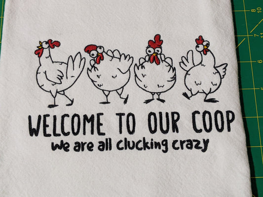 Welcome to our Coop-Funny Chicken Tea Towel