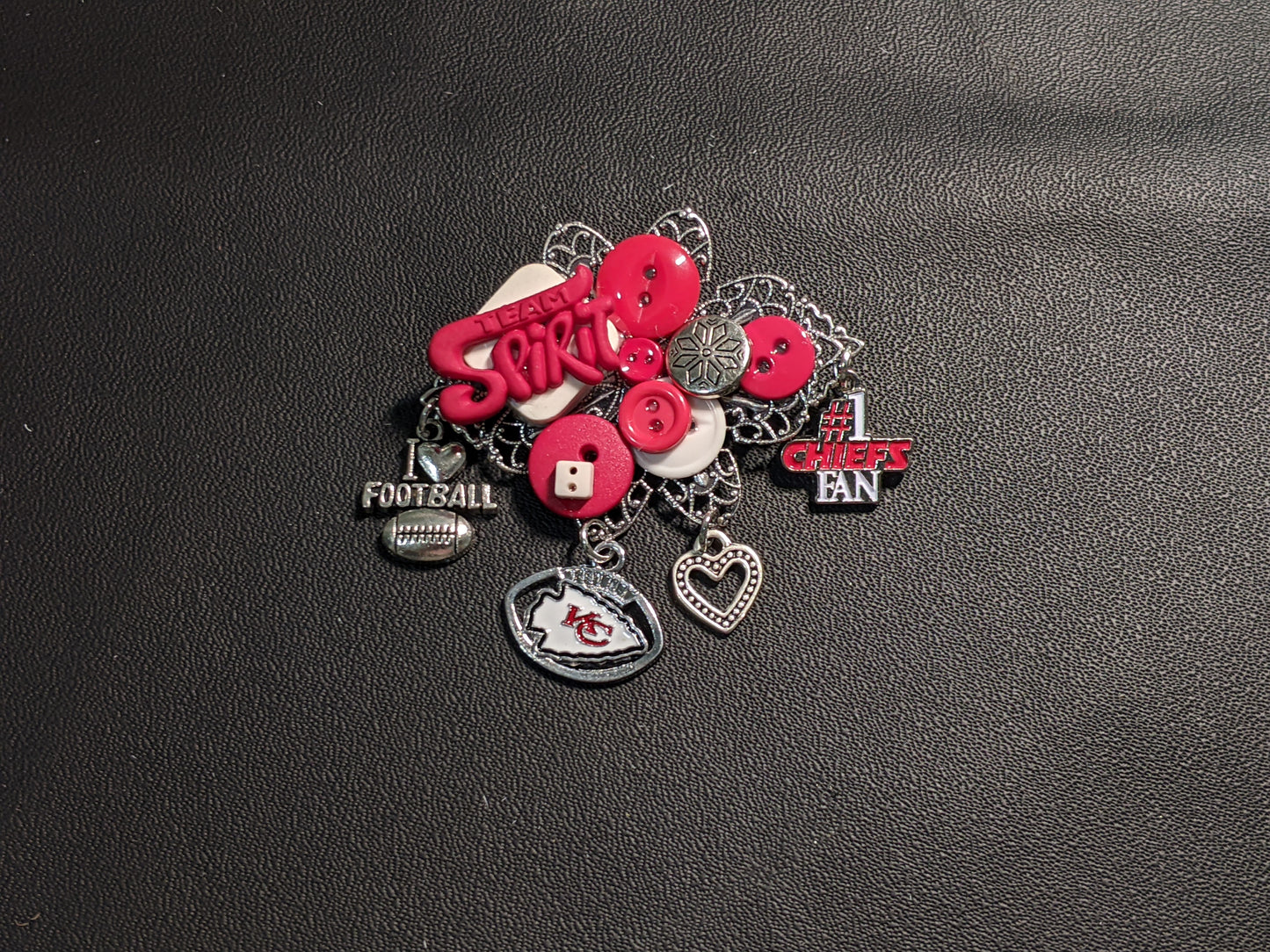 Kansas City Chiefs Themed Brooch-Unique Charm Pin! Chiefs2