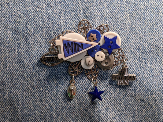 Dallas Cowboys Themed Brooch-Unique Charm Pin! Cowboys1