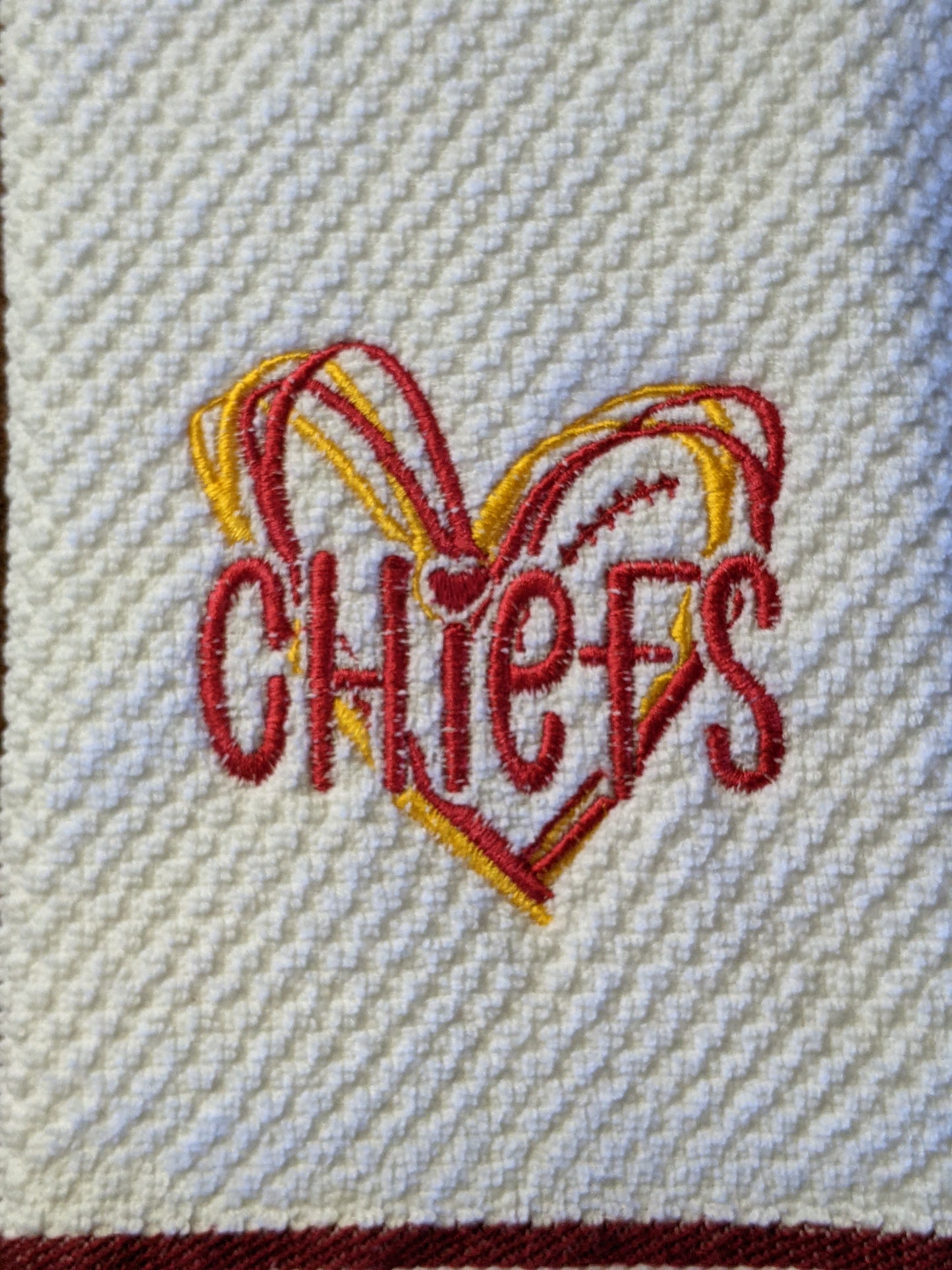 A12-KC Chiefs Heart Hand Towel