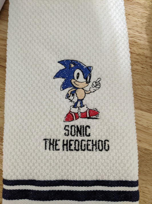 Sonic The Hedgehog-Embroidered Towel