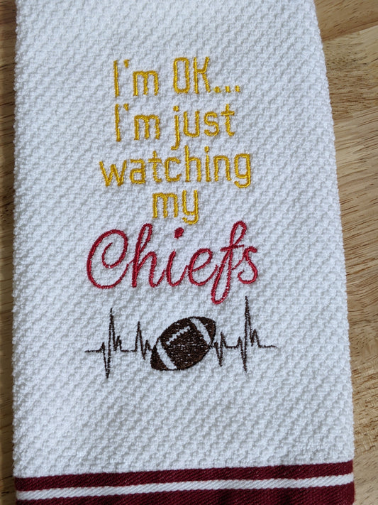 Chiefs Football Heartbeat towel