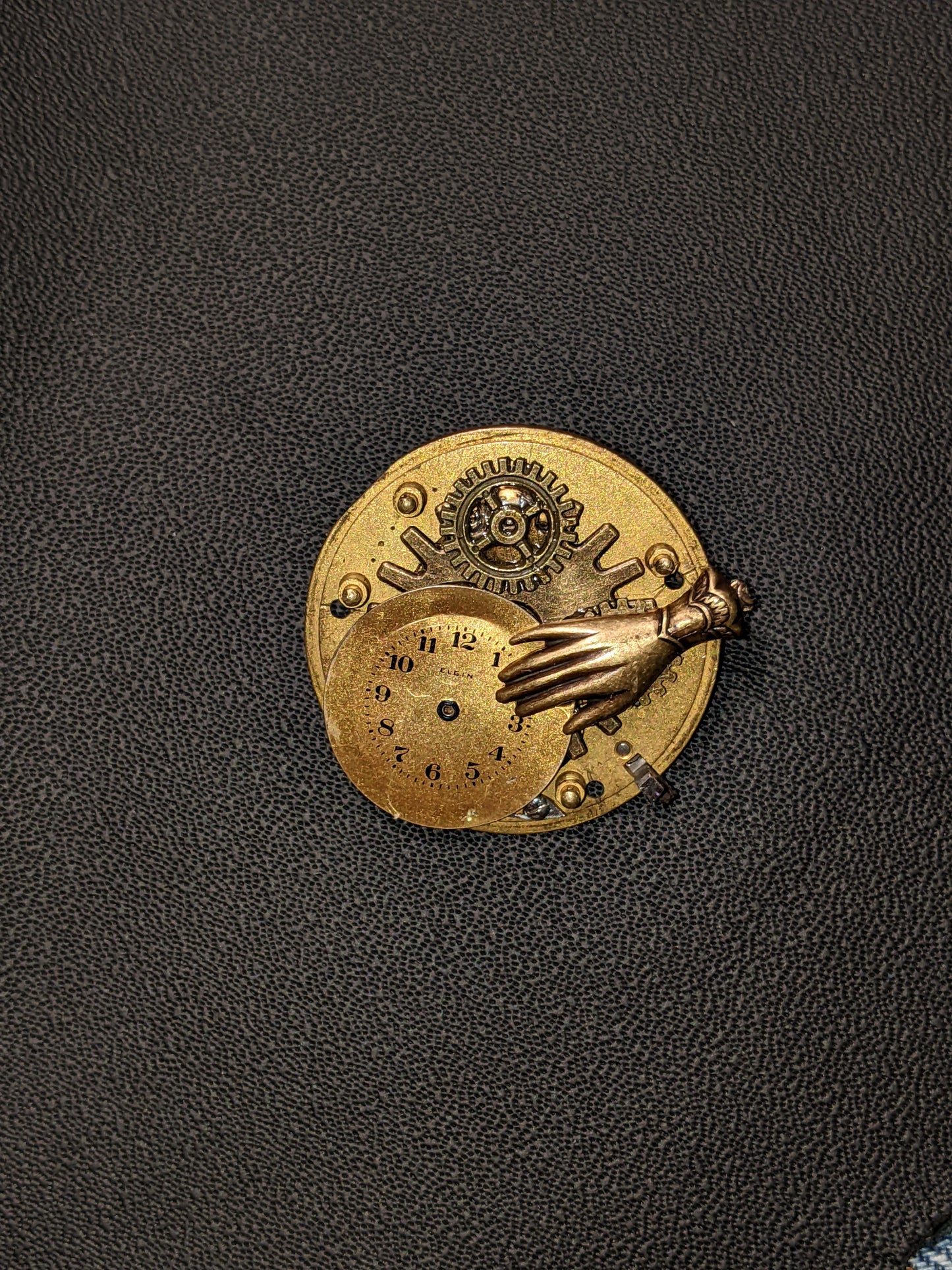 Steampunk Themed Brooch-Unique Charm Pin! With real watch parts-TOP11