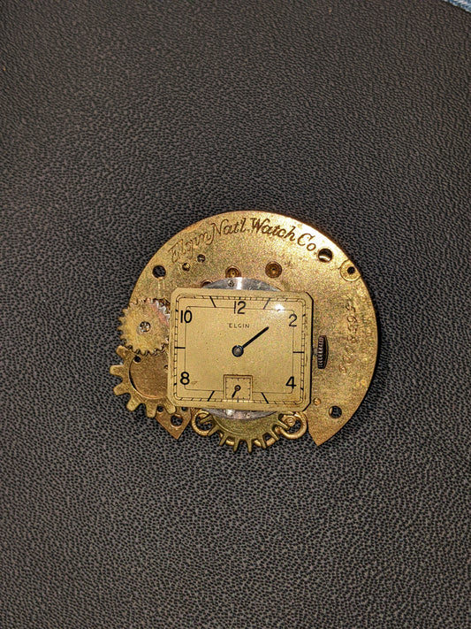 Steampunk Themed Brooch-Unique Charm Pin! With real watch parts-TOP14