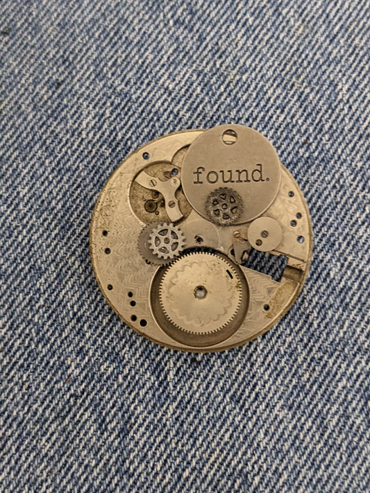 Steampunk Themed Brooch-Unique Charm Pin! With real watch parts-TOP19