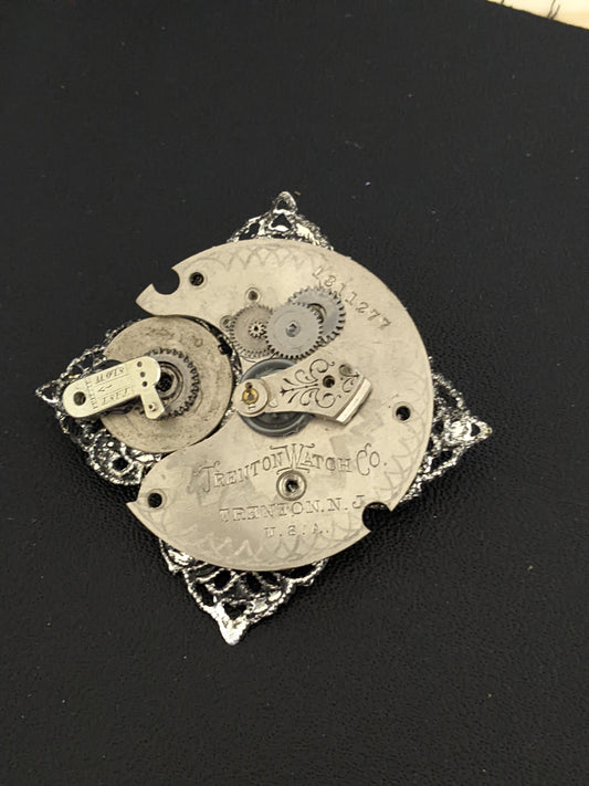 A24-Steampunk Themed Brooch-Unique Charm Pin! With real watch parts-TOP20