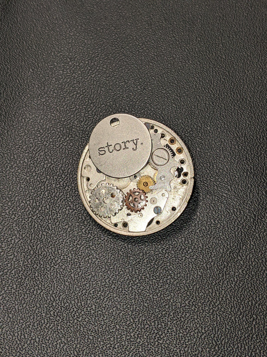 Steampunk Themed Brooch-Unique Charm Pin! With real watch parts-TOP4