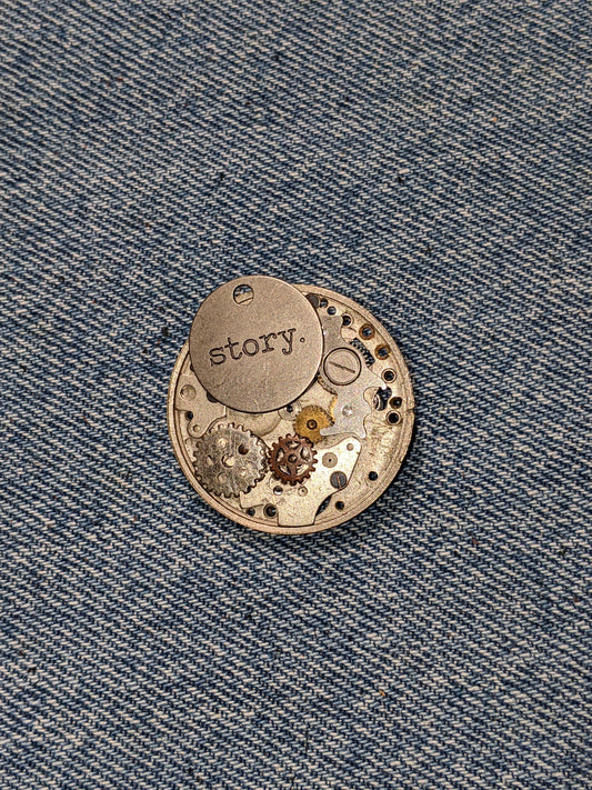 Steampunk Themed Brooch-Unique Charm Pin! With real watch parts-TOP4