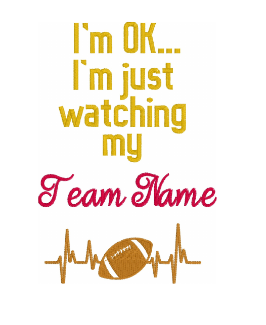 Football Heartbeat Hand Towel-Made in Your Team Name!