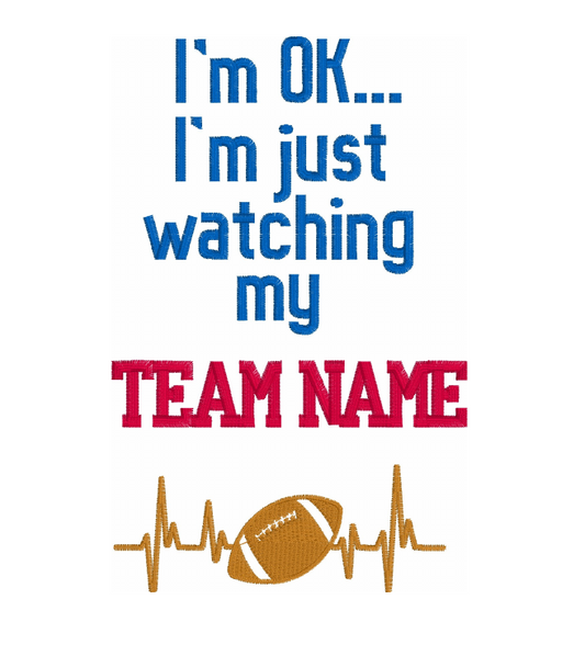 Football Heartbeat Hand Towel-Made in Your Team Name!