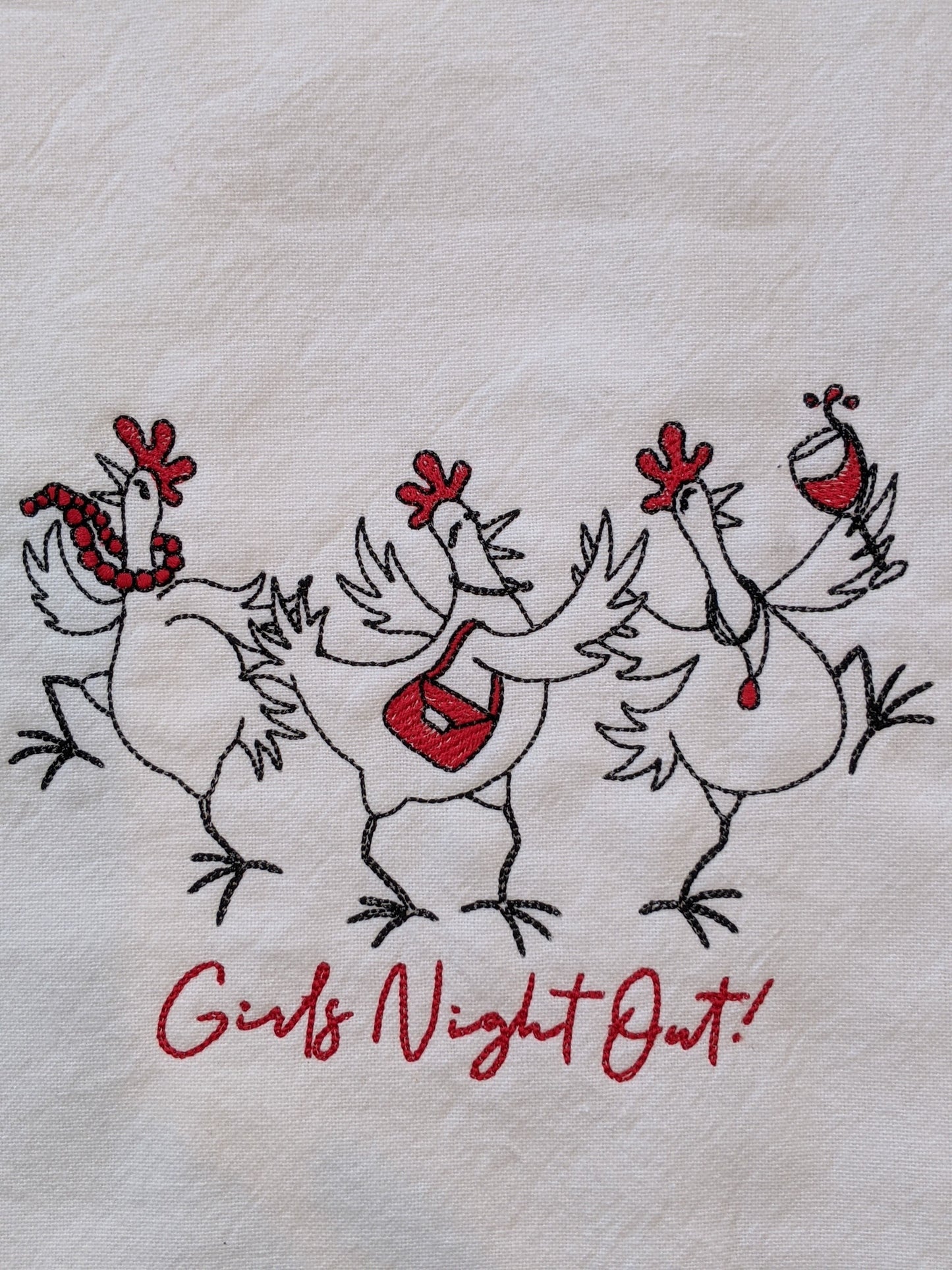 Girls Night Out Chickens Tea Towel